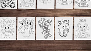 Valentines Number Coloring Pages 1-10 (English) 10 Festive Holiday Designs | Digital Download | Valentines Day Coloring Pages |Activities