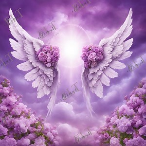 Purple Angel Wings, in Loving Memory PNG, Memorial Background EDITABLE Template Stairs to Heaven, Rest in Peace, Canva , Digital Files 29 - Etsy