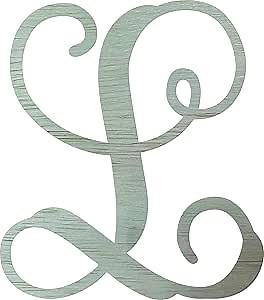 Wooden Letter 5" Blank L Vine Monogram Font