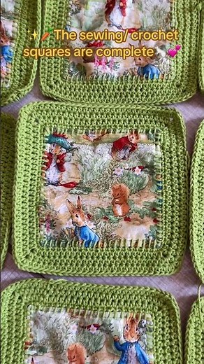 Crochet & Sewing Fusion Blanket #crochet #grannysquare #crochetinspiration #sewing #crochetblanket