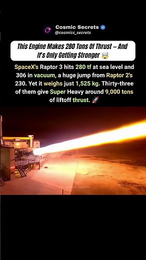 SpaceX's Raptor 3 Nearly Doubled Raptor 1's Power! 🚀 #spacex #raptor #trending #rocket #viral