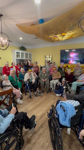 🎉⏰🎈 At Home Senior Living’s Countdown to the Balloon Drop! 🎈⏰🎉 The excitement was in the air as we counted down together! 🥳🗣️ Our residents gathered with big smiles 😄, happy hearts ❤️, and lots of anticipation as the clock ticked closer and closer… 🎊 3… 2… 1… POP! 🎊 Down came the balloons 🎈🎈🎈 and the room erupted with cheers, laughter, and celebration 🎉👏🥂! What a fun, festive, and unforgettable way to ring in the New Year with our At Home Senior Living family! ✨🎆💖 | At Home Seni
