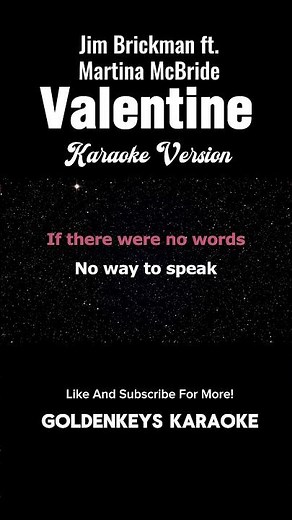 Valentine - Jim Brickman ft. Martina McBride (High Quality Karaoke) #goldenkeyskaraoke #karaoke