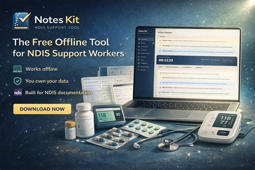 NDIS Notes Kit | Offline HTML Progress Notes Tool for Support Workers - No Subscription - Etsy