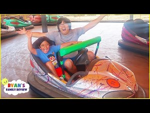 Ryan Rides Car and Construction Vehicles at Amusement Park!!! - Videos For Kids