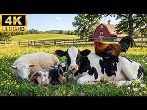 4K Ultra HD Relaxing Farm Animal Video, Peaceful Sounds for Sleep or Study 🧘🌾