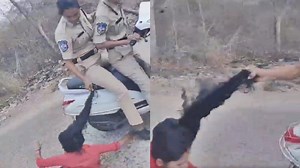 Telangana: Cops pull female student’s hair, drag her on road | Video