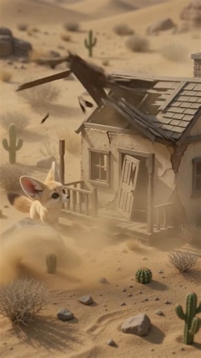 Tiny Fennec Fox Builds a Desert Dream Home! 🏜️🐾 #Miniature #FennecFox #DIY #vairalvideo