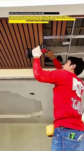 Modern Wood Ceiling Installation | Easy Step-by-Step with Power Drill