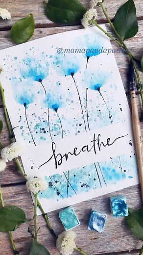 EASY abstract flowers for beginner!! 🌸Full length video with captions for subscribers🌸 These whimsical abstract flowers are so fun to paint and it’s great practice for blending with a wet brush. “Breathing is not only the process of inhaling and exhaling; it’s a reminder that every breath we take is a gift of life.” – Unknown Tip for lettering, write the words gently in pencil first can be very helpful… ✏️ Materials used: Brushes: size 0 mop brush by @artifyartsupplies Size 1 detail brush by @