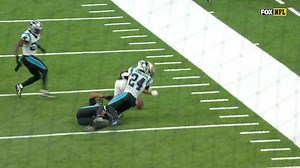 C.J. Henderson strips Olave from behind to halt Saints end-of-half attempt to score