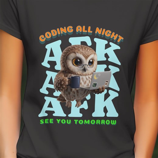 Night Owl Programmer PNG - Coding All Night AFK - Digital Download - Etsy