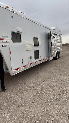 2016 Exiss Stock Combo with Bunk Beds & Mid Tack! 16 ft Stock Area Hay Rack Includes 2 bunks, fold down couch, and bunk over it. Family trailer for a great price! $75,000 #wildwesttrailers | Wild West Trailers, LLC