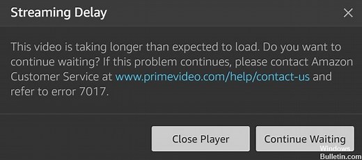 Cómo resolver el error 7017 de Amazon Prime: "El vídeo tarda más de lo esperado" - Boletín de Windows