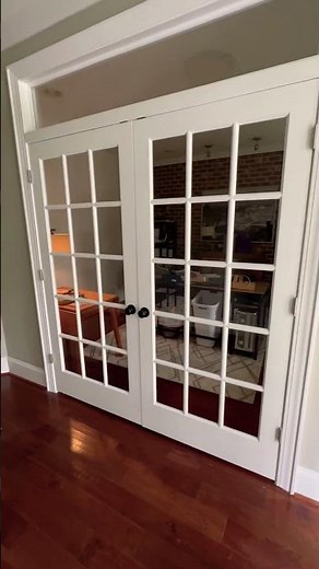 Double door and custom transom install! #construction #diy #shorts #youtubeshorts