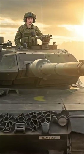 German 🇩🇪 female tank crew operating a Leopard 2 tank