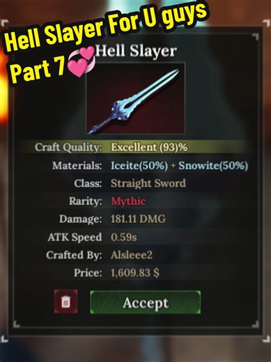 Membalas @alexis99vk Bikin Hell Slayer pakai resep dari kalian — Part 7💞 Recipe : 3 Iceite 3 Snowite ❄️ #forge #theforge #roblox