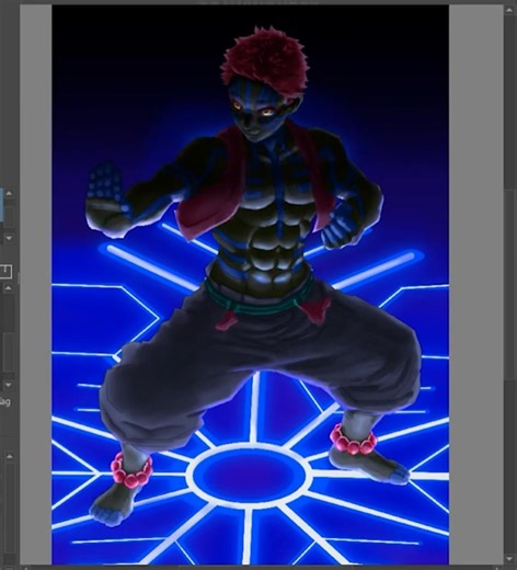 Akaza Drawing process #howtodraw #digitalartdrawing #akaza #demonslayer