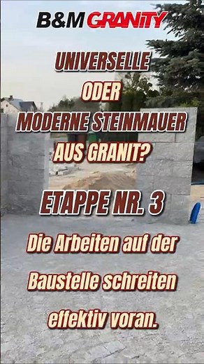Moderne, klassische und universelle Granitmauer. Verschiedene Mauersteine. #Granitmauer #Steinmauer