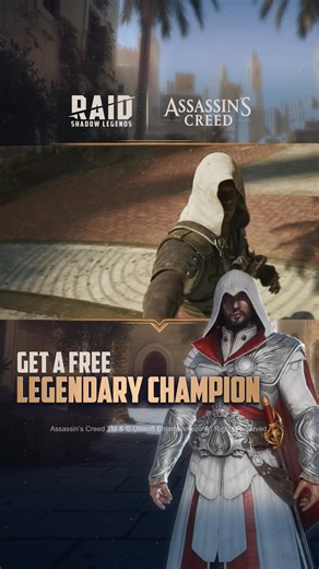 One Creed, every universe - The Assassins have arrived in the RAID Universe. Play now to claim the Legendary Ezio Auditore! | Raid: Shadow Legends