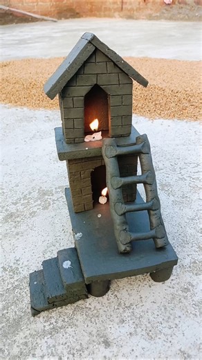 I Build The Most Beautiful Miniature Clay Kitne House 😍 #shorts