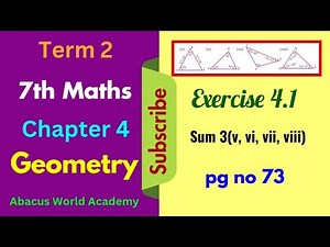 7th standard maths term 2 chapter 4 Geometry Exercise 4.1 sum 3(v, vi, vii, viii) pg no 73