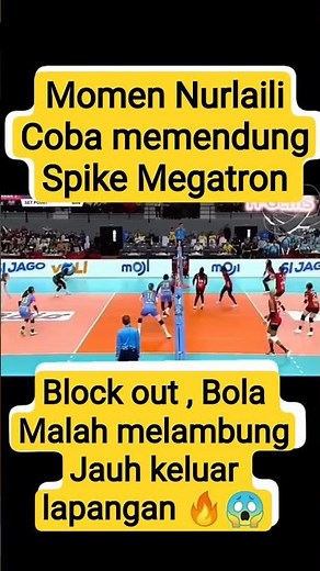 saking kerasnya spike megawati sampei terpental jauh keluar lapangan #megawatihangestri
