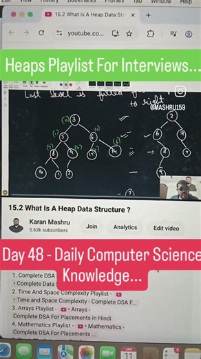 what is a heaps data structure? #shorts #ytshorts #heaps #priorityqueue #binarytrees