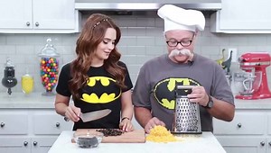 Fun times making Batman Pizza with my dad Papa Pizza! 🍕 Watch full video here: https://youtu.be/M_IxcmeArmw | Rosanna Pansino