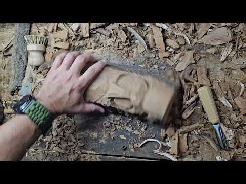 Wood carving a Viking