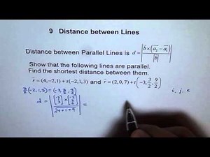 Distance Between Parallel Lines with Formula VECTORS MCV4U - EDEXCEL - GCSE