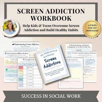 Screen Time Management and Addiction Screen Addiction Digital Literacy Worksheet