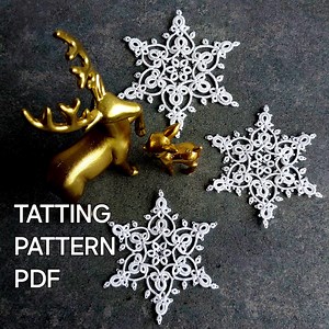 Tatting Pattern PDF Royal Snowflake by Frivolite Con Sabor for Shuttle Tatting With Photo Instruction Step by Step - Etsy