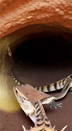 Frilled Dragon POV: Micro Camera Explores Secret Underground Nest