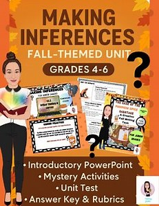 Making Inferences Unit | Fall-Themed Reading Comprehension Activities Grades 456