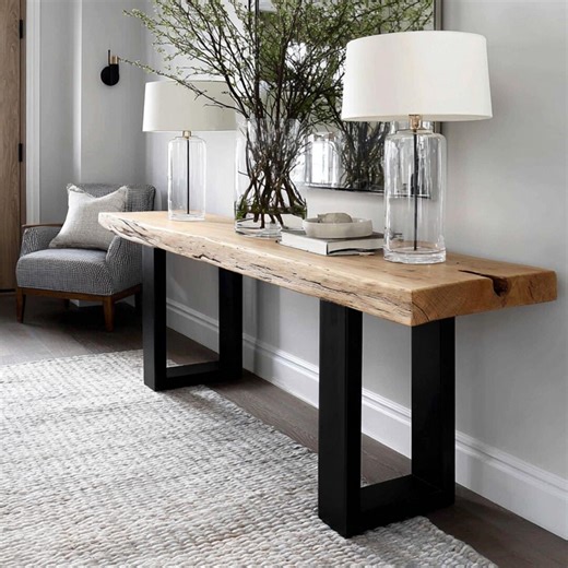 Custom Console, Handmade Console, Wood Console, Rustic Console Table, Walnut Console, Oak Wood Console, Entry Console, Wooden Console - Etsy