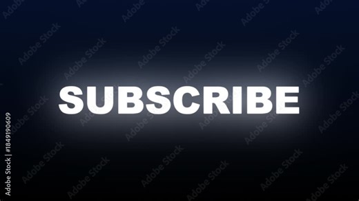 Rolling text subscribe button glowing social media call to action channel suitable for video intros, end screens, and digital marketing content to encourage viewer engagement.