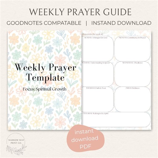 Weekly Prayer Journal Template for Spiritual Guidance | Daily Guiding Prompts, Happy Planner Classic (digital Download) - Etsy