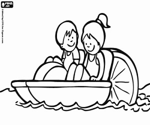 Pedals boat coloring page printable game