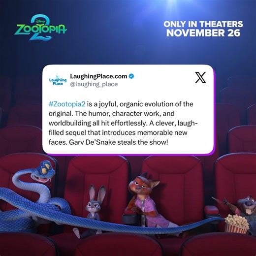 Zootopia 2 is a "clever, laugh-filled sequel" and coming to theaters on November 26! | Walt Disney Animation Studios