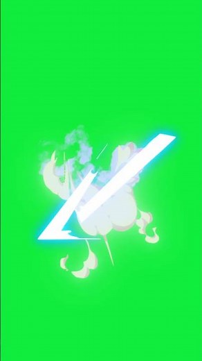 White Lightning Slash Green Screen - Electric Z-Shape VFX - No Copyright