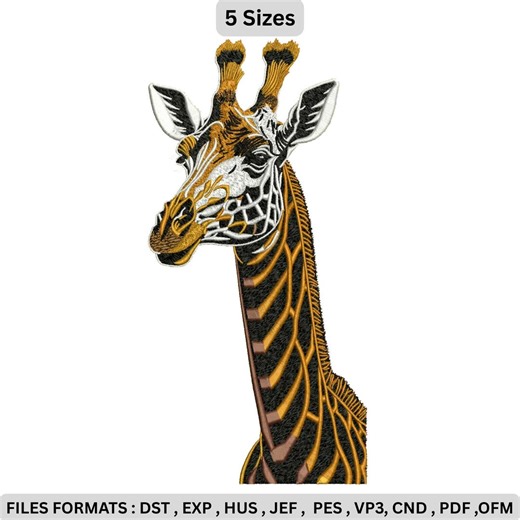 Giraffe Embroidery Design, Wildlife Safari Animal Embroidery File, Boho Giraffe Stitch Pattern, Instant Download. - Etsy