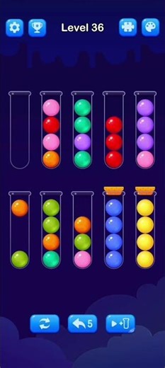 Ball sort puzzle challenge level 36