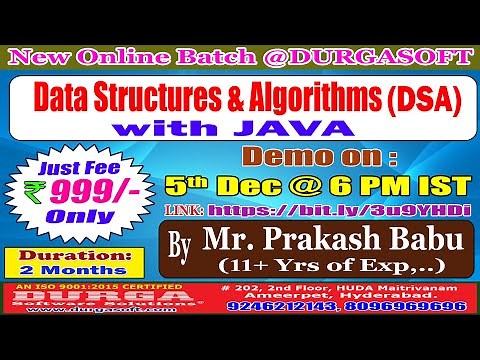 Data Structures & Algorithms (DSA) Online Training @ DURGASOFT