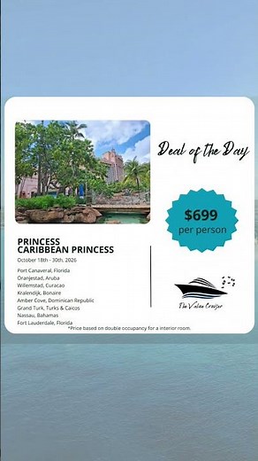 🎉 Deal of the Day Princess Caribbean Princess #cruisedeals #princesscruises#caribbeanprincess