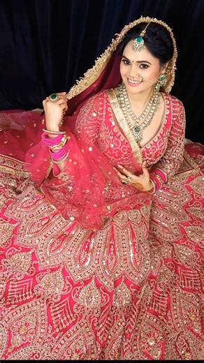 Modern Bride in Pink: Full Transformation ✨||#Shorts #trendingsong #WeddingVibes