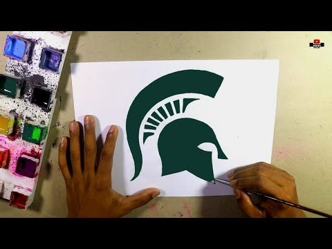 How to draw the Michigan State logo