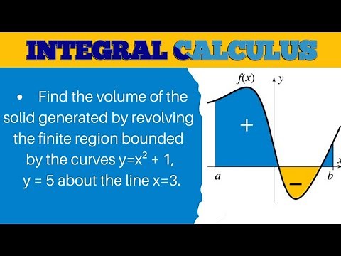Find volume of solid generated by revolving region bounded by curves y=x²+1,y=5 about the line x=3