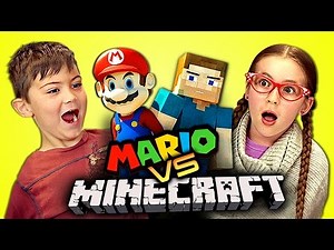 KIDS REACT TO MARIO VS MINECRAFT