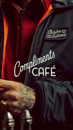 BᗩTT MᗩIᒪᒪIE on Instagram: "“Compliments Café” Something’s brewing at “Compliments Café”... Schott NYC x Octobre Éditions — This Friday at 9:30 AM CET Director: Batt Maillie @batt.maillie DP: Finn Boxer @finnboxer Production: Eastside @eastsidestudio Production Assistant/Graphic Design: Tyler Lovence @tylerlovence Photography/AC: Sean Tadman @scorneliust Sound Engineer: @max_soundandvision Starring Batt Maillie @Batt.maillie Jon Shari Montagnana @Shariwho Youth @_youth_culture ——"